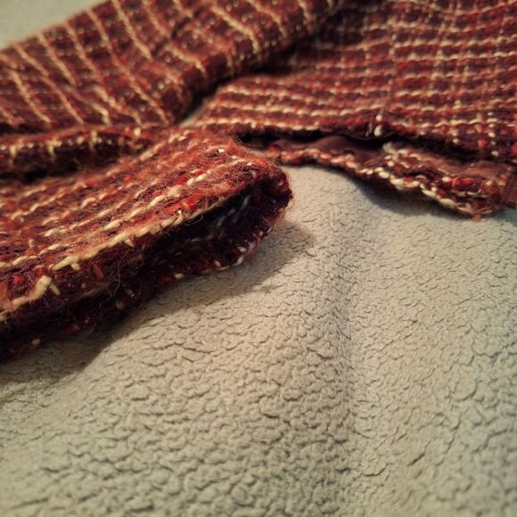 CAROLE LITTLE Tweed Silk Shortened Jacket Women S - Picture 8 of 8